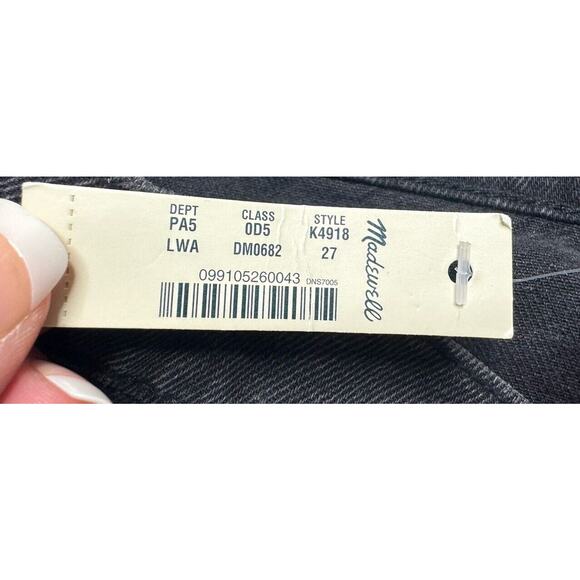 NWT Madewell Women's Raw Hem Rigid Denim A-Line Black Skit - Size 27x15 - Picture 4 of 5